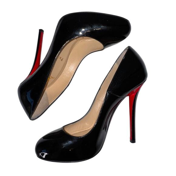 Christian Louboutin Argotik Black Patent Leather Heels Pumps Size 39 - Picture 9 of 14